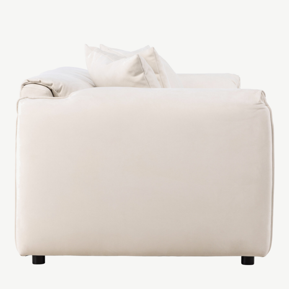 Torekov 3-kohaline diivan, valge polüesterkangas, mustad kasejalad, 61801-102 – 2