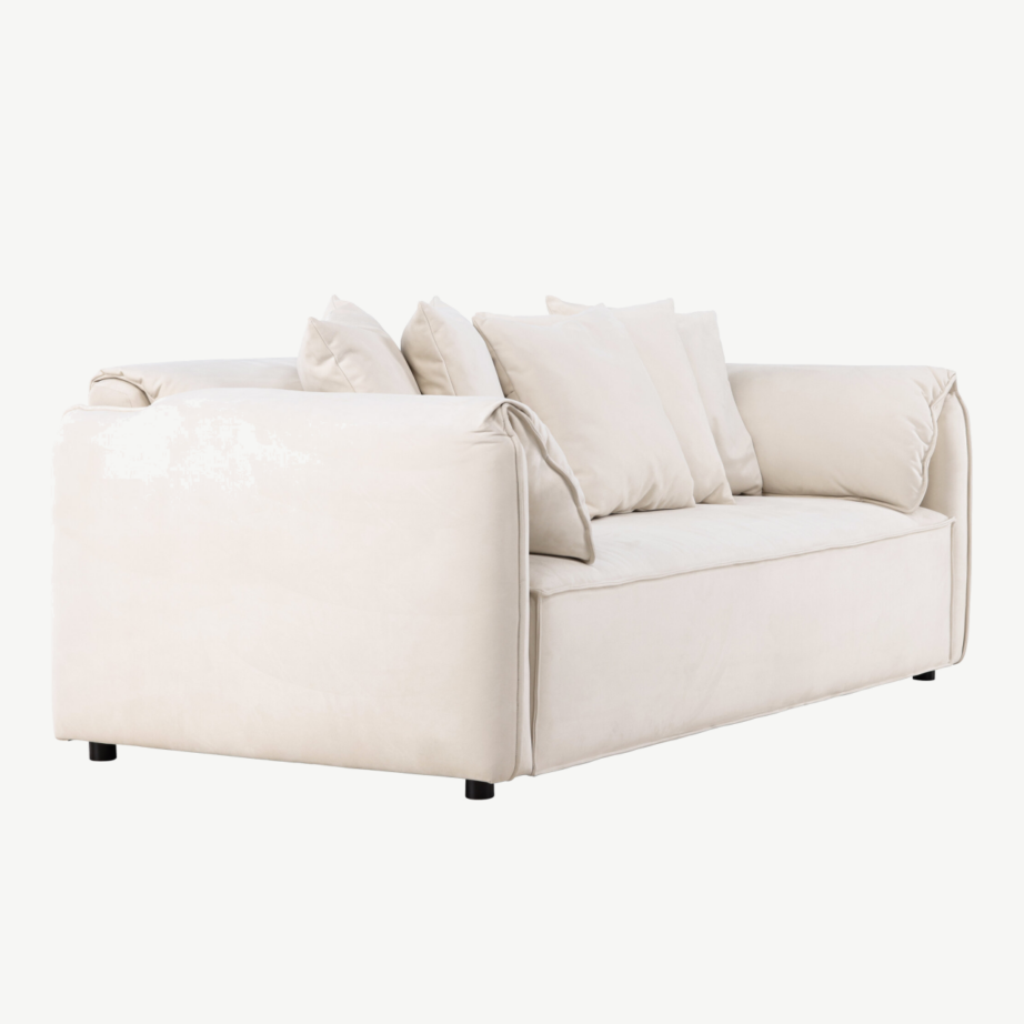 Torekov 3-kohaline diivan, valge polüesterkangas, mustad kasejalad, 61801-102 – 3