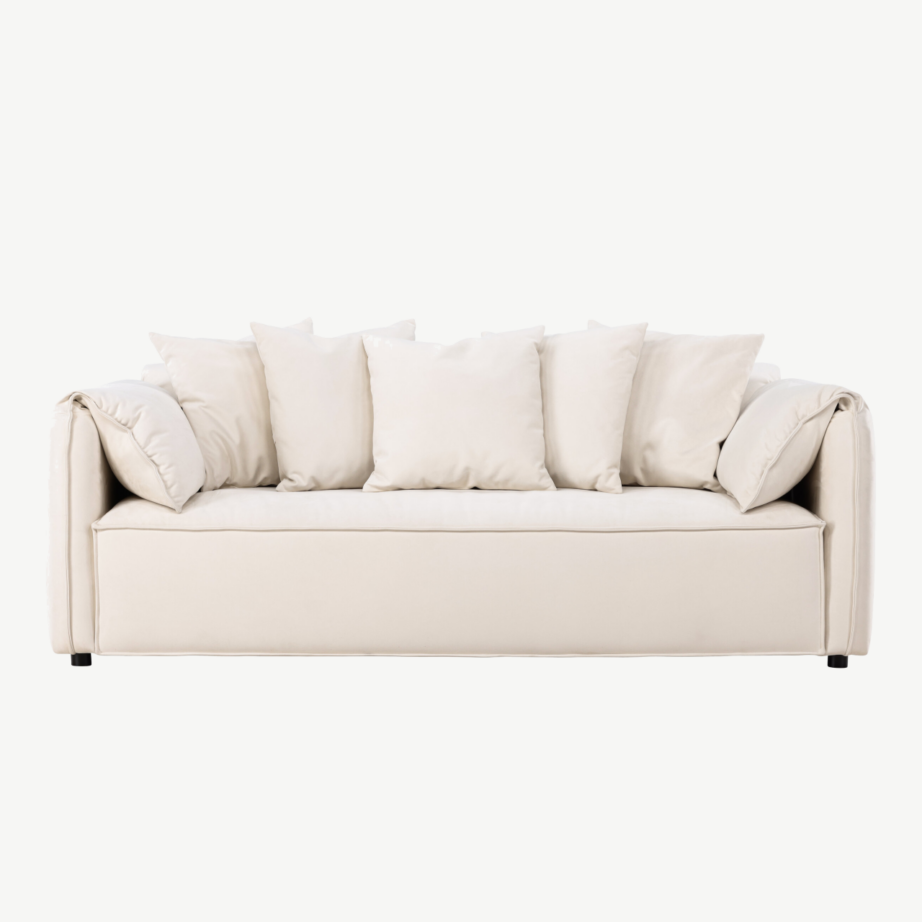 Torekov 3-kohaline diivan, valge polüesterkangas, mustad kasejalad, 61801-102 – 5