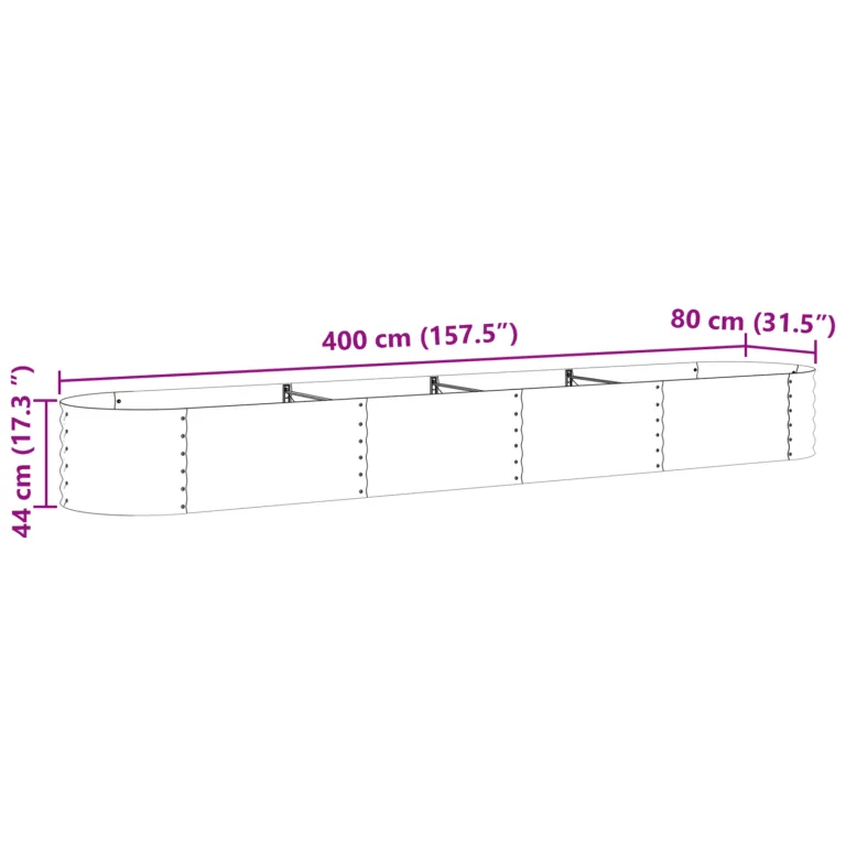 Tõstetud Aednik Pruna Puidu Ilmega 400x80x44 cm Teras