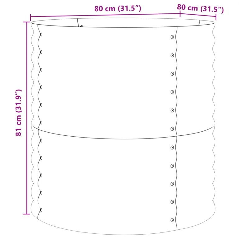 Tõstetud Aia Voodi Pruun Puidu Ilmega 80x80x81 cm Teras