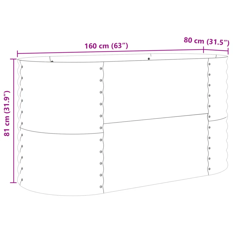 Tõstetud Aiakast Pruun Puidu Vaatemäng 160x80x81 cm Teras