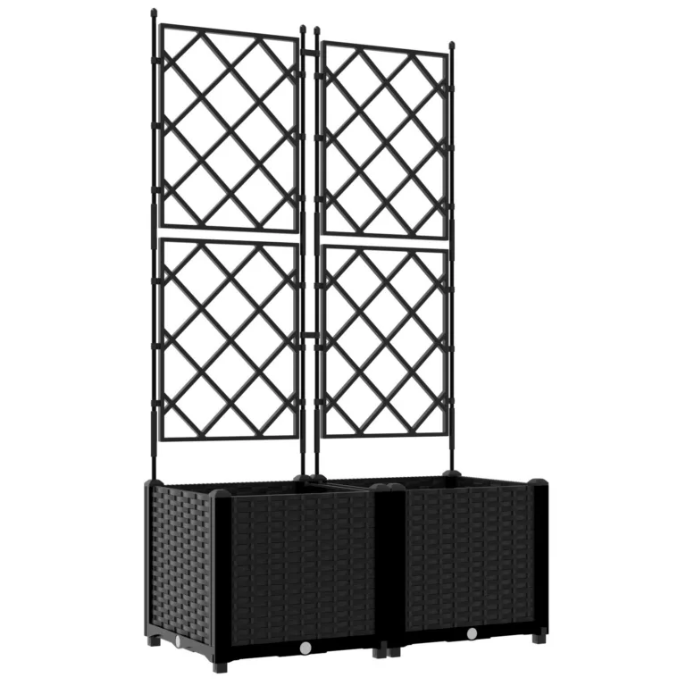 Trellisega aiakast 2 tk Must 80x40x143 cm