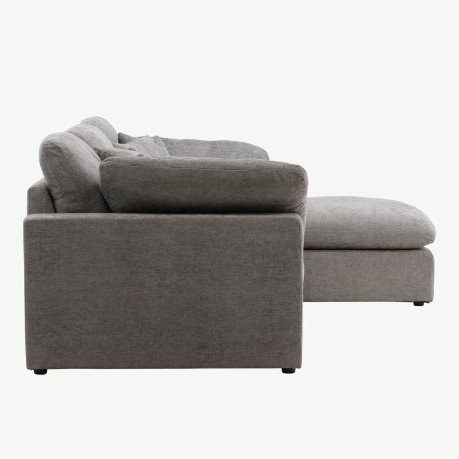 Tumehall polüesterkattega nurgadiivan Amalfi (parempoolne lamamisosa), 61995-105 – 2