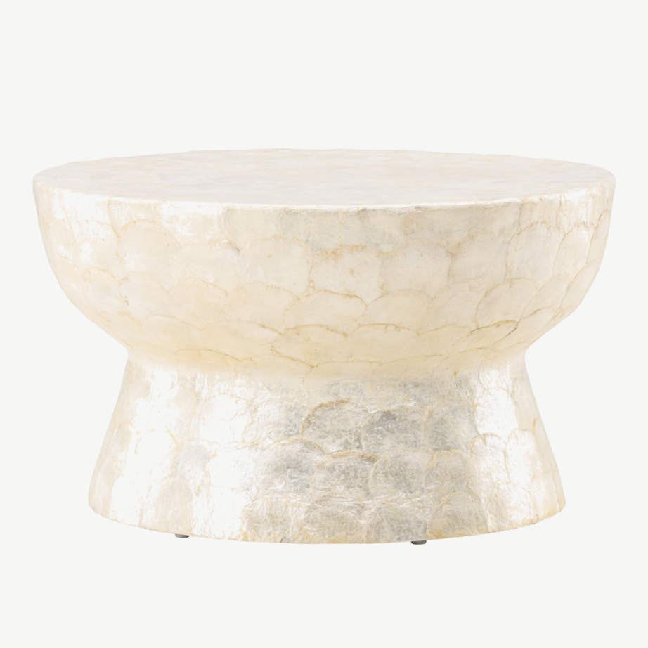 Ümar diivanilaud Sandön (capiz-karbikest, beež, ø70cm), 61806-111 – 3