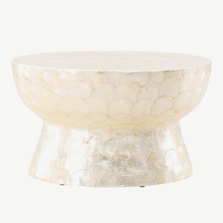 Ümar diivanilaud Sandön (capiz-karbikest, beež, ø70cm), 61806-111 – 6