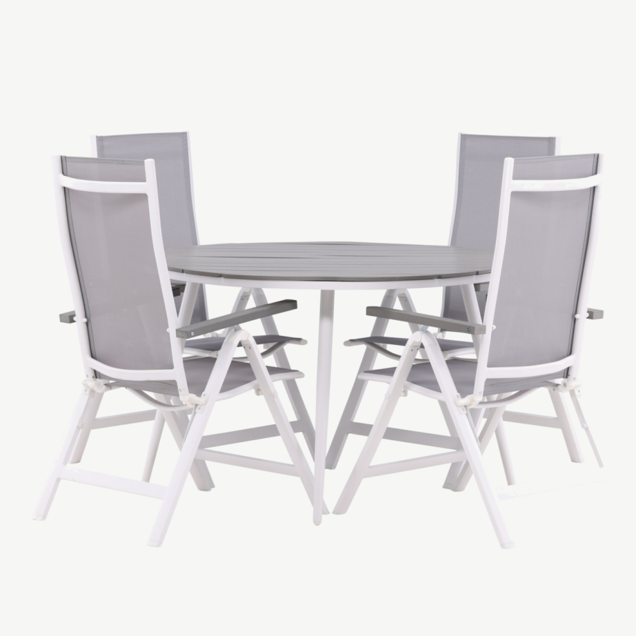 Ümmargune aiakomplekt Break (alumiinium, hall aintwood laud, reguleeritavad toolid), GR22690 – 2