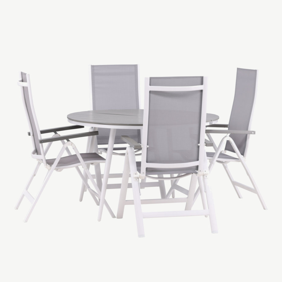 Ümmargune aiakomplekt Break (alumiinium, hall aintwood laud, reguleeritavad toolid), GR22690 – 3