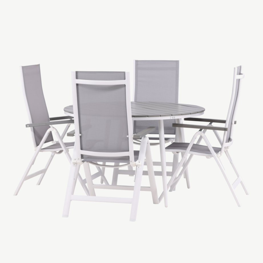 Ümmargune aiakomplekt Break (alumiinium, hall aintwood laud, reguleeritavad toolid), GR22690 – 4