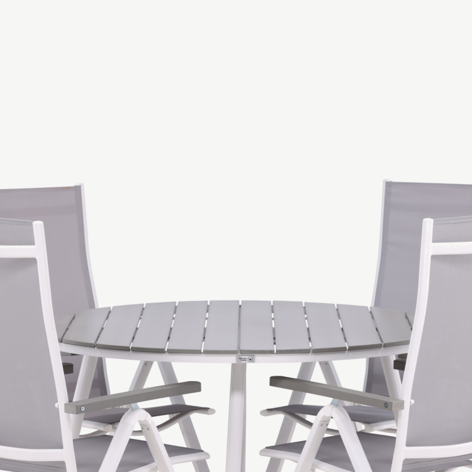 Ümmargune aiakomplekt Break (alumiinium, hall aintwood laud, reguleeritavad toolid), GR22690 – 5