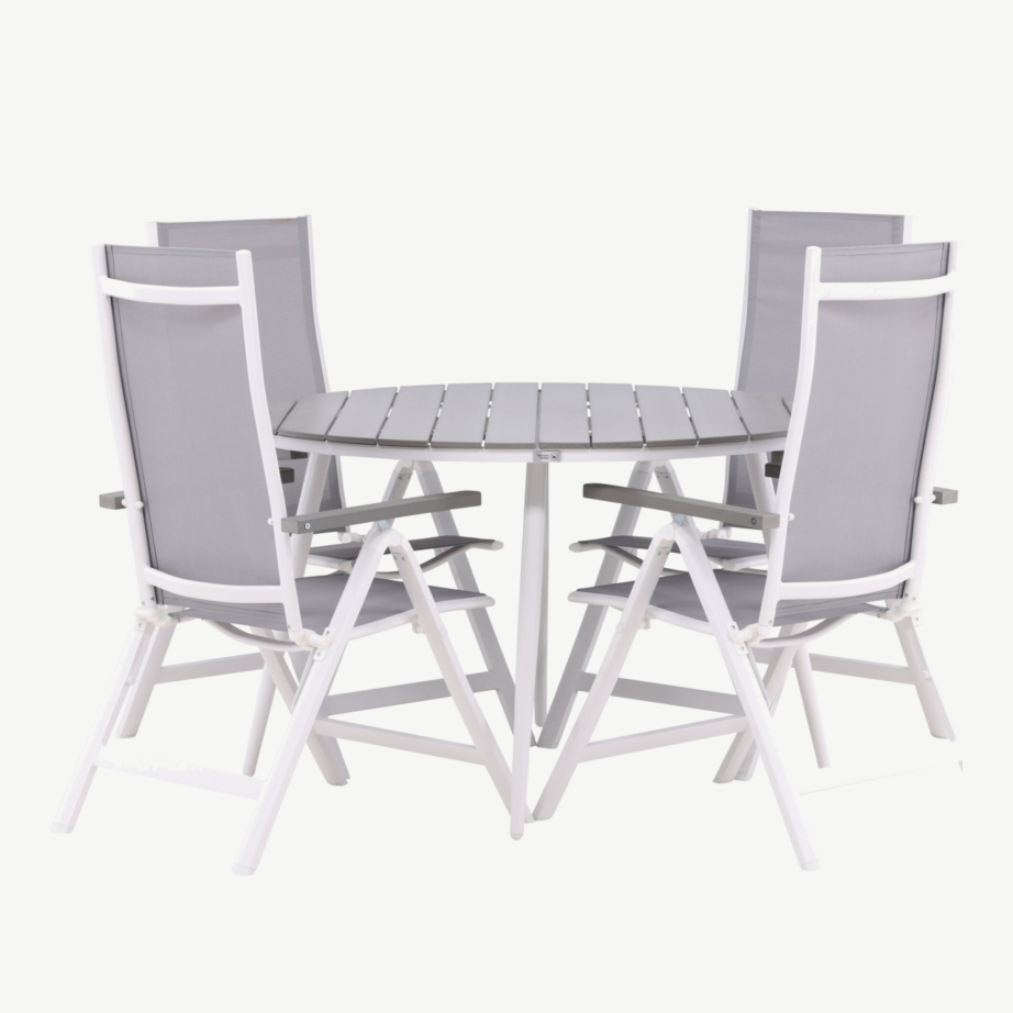 Ümmargune aiakomplekt Break (alumiinium, hall aintwood laud, reguleeritavad toolid), GR22690 – 6