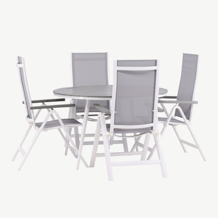 Ümmargune aiakomplekt Break (alumiinium, hall aintwood laud, reguleeritavad toolid), GR22690 – 7