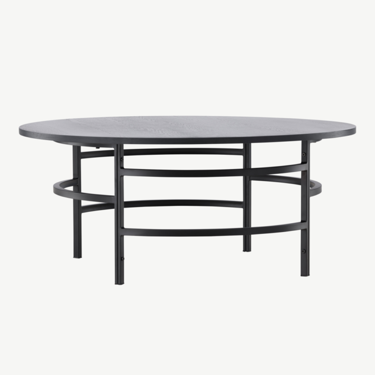 Ümmargune diivanilaud Copenhagen (must MDF, metall, ø100cm) - 62030-100