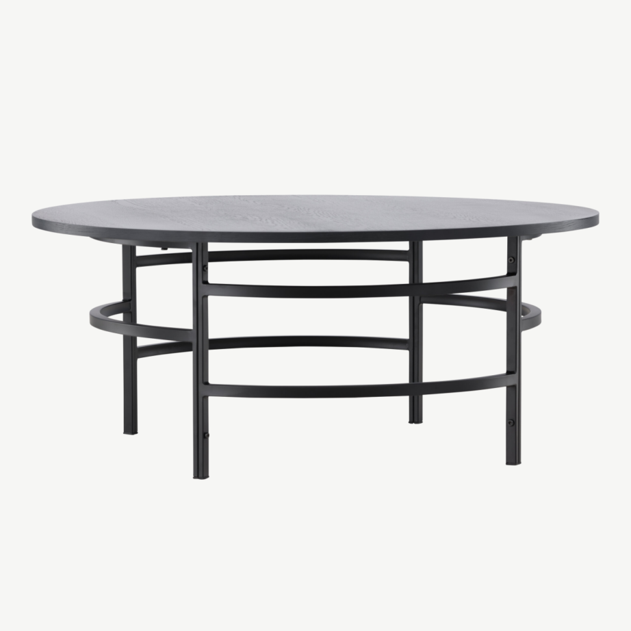 Ümmargune diivanilaud Copenhagen (must MDF, metall, ø100cm), 62030-100 – 3