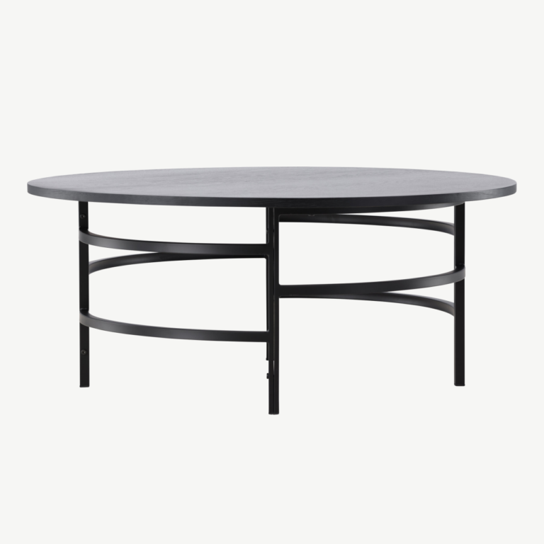Ümmargune diivanilaud Copenhagen (must MDF, metall, ø100cm) - 62030-100