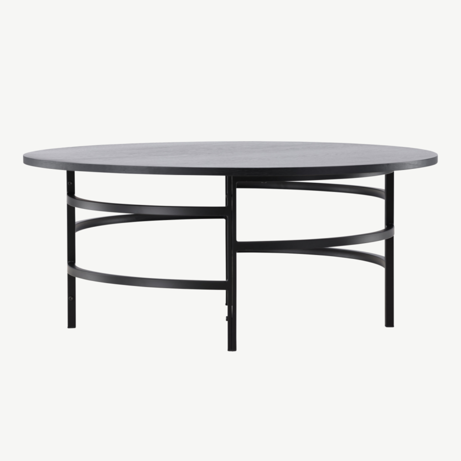 Ümmargune diivanilaud Copenhagen (must MDF, metall, ø100cm), 62030-100 – 5