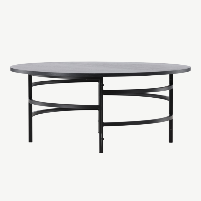 Ümmargune diivanilaud Copenhagen (must MDF, metall, ø100cm) - 62030-100