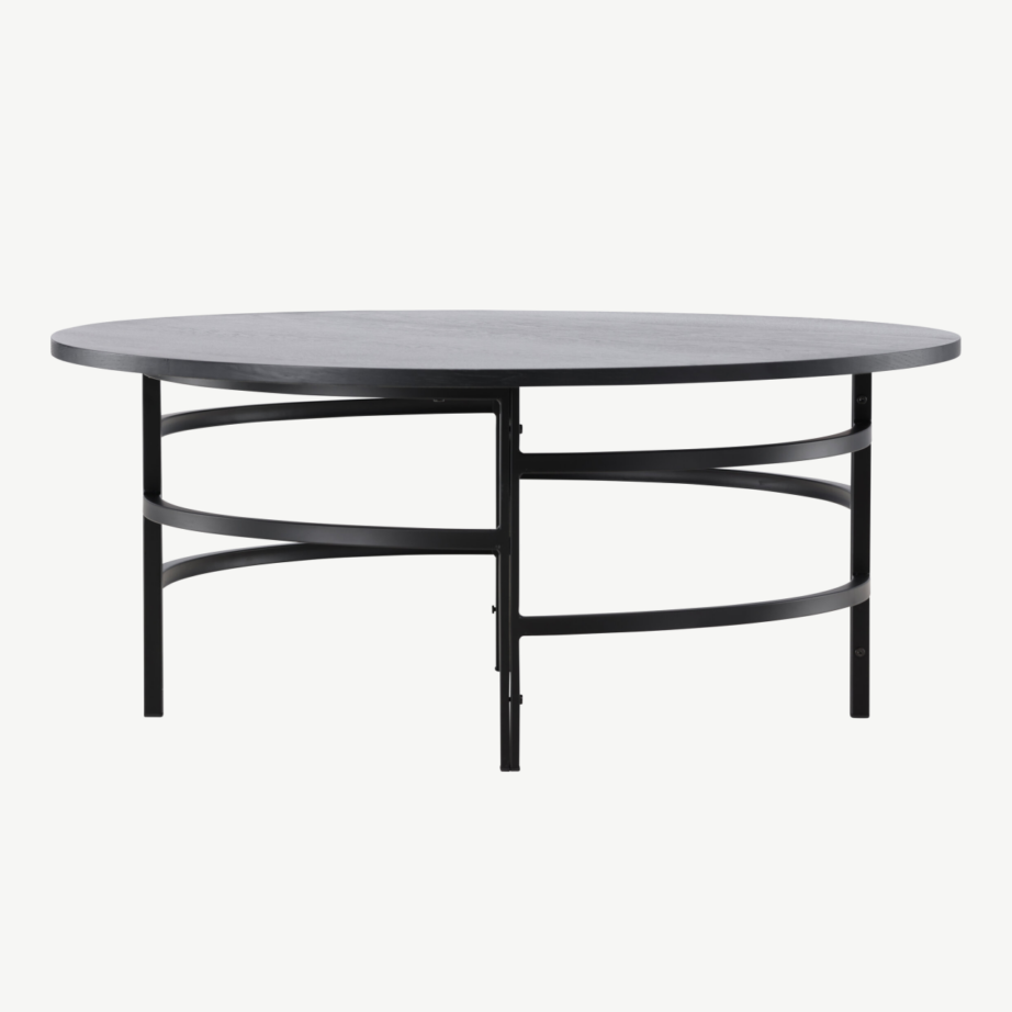 Ümmargune diivanilaud Copenhagen (must MDF, metall, ø100cm), 62030-100 – 7