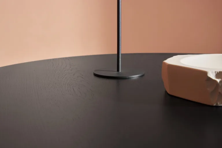 Ümmargune diivanilaud Copenhagen (must MDF, metall, ø100cm) - 62030-100