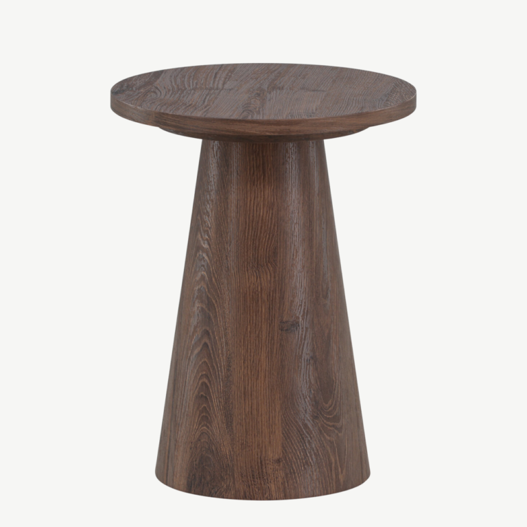 Ümmargune mokkavärvi MDF abilaud Lanzo (ø35x45 cm) - 62041-107