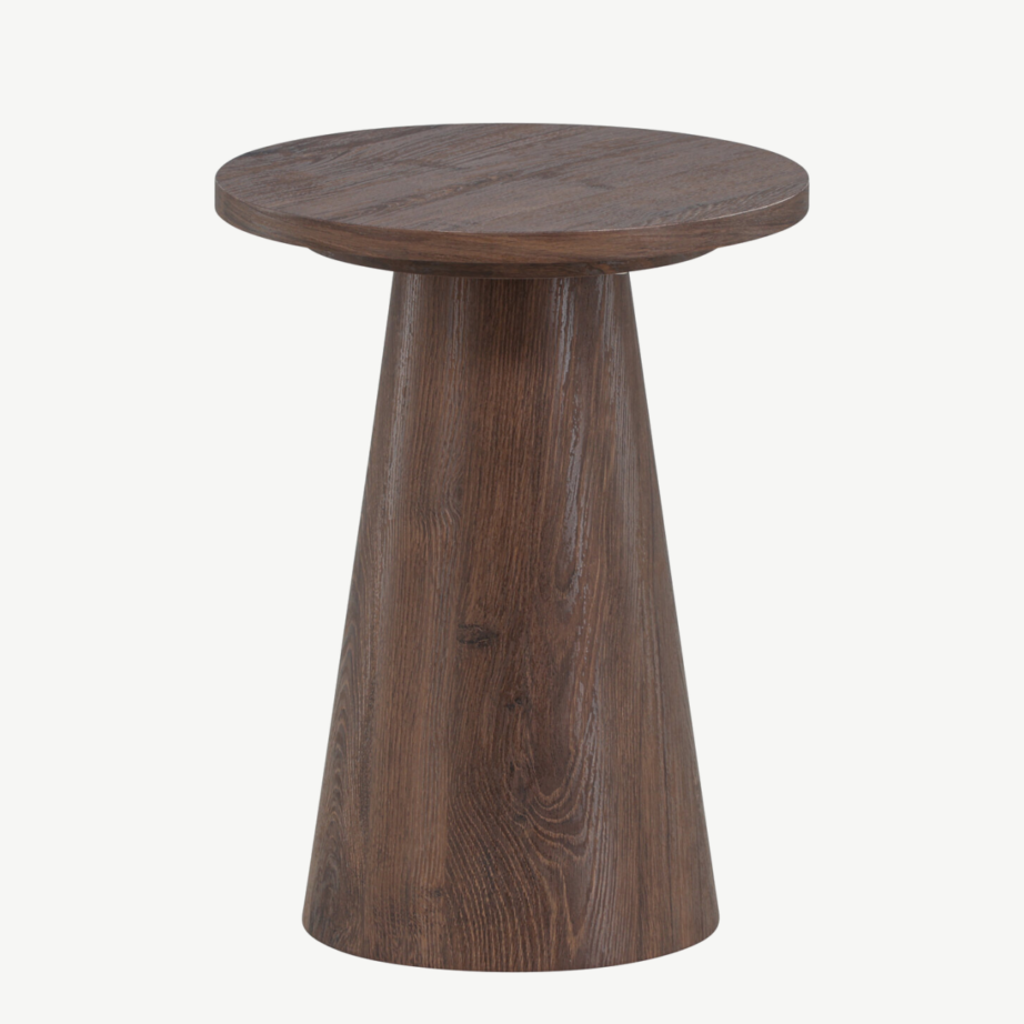 Ümmargune mokkavärvi MDF abilaud Lanzo (ø35×45 cm), 62041-107 – 6