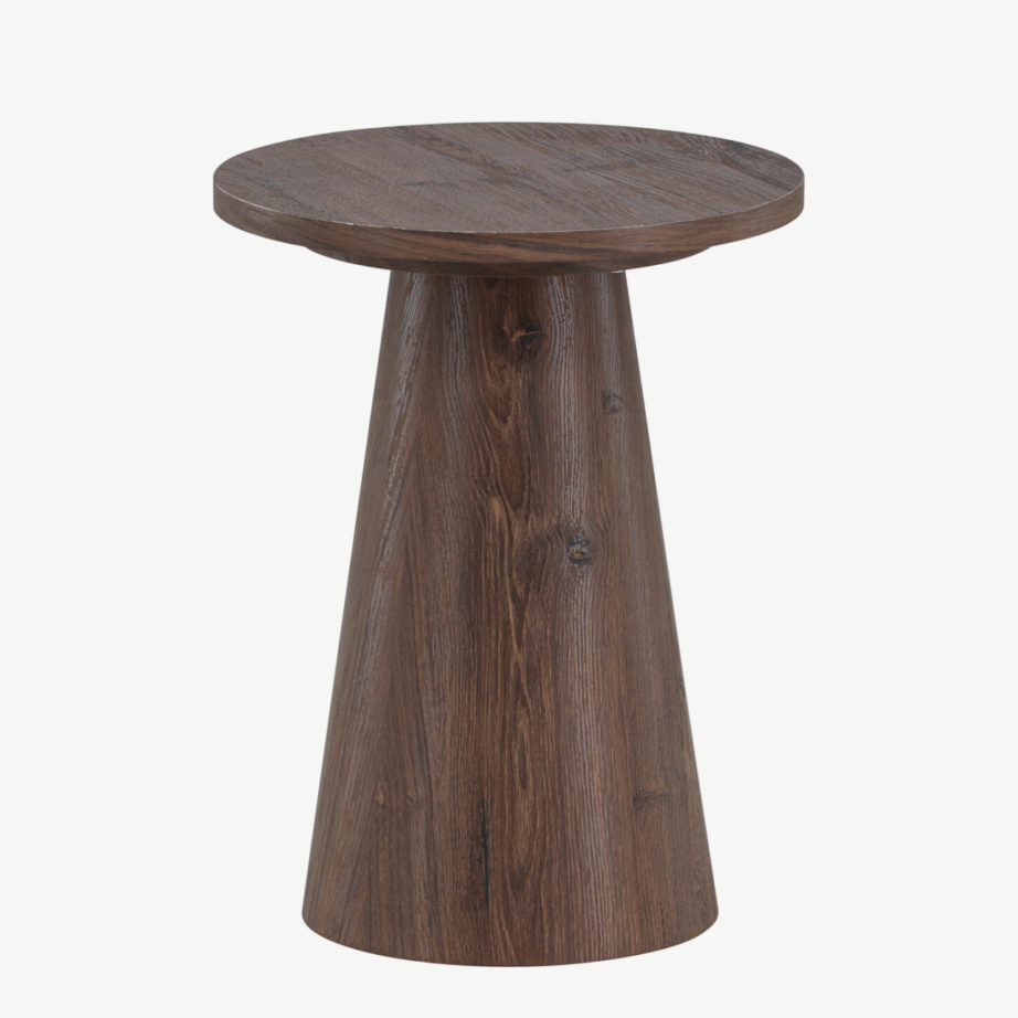 Ümmargune mokkavärvi MDF abilaud Lanzo (ø35×45 cm), 62041-107 – 9