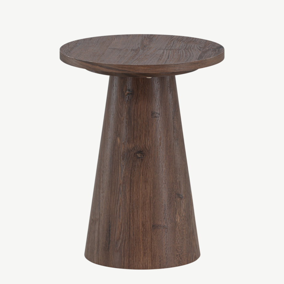 Ümmargune mokkavärvi MDF abilaud Lanzo (ø35×45 cm), 62041-107 – 10