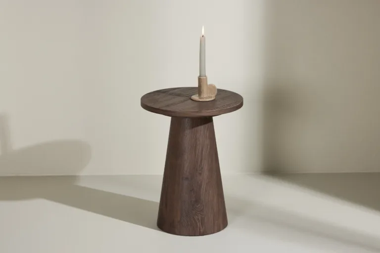 Ümmargune mokkavärvi MDF abilaud Lanzo (ø35x45 cm) - 62041-107