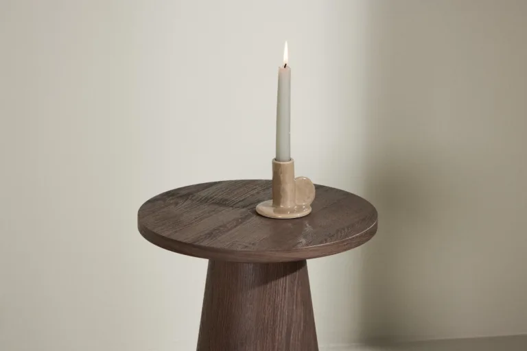 Ümmargune mokkavärvi MDF abilaud Lanzo (ø35x45 cm) - 62041-107