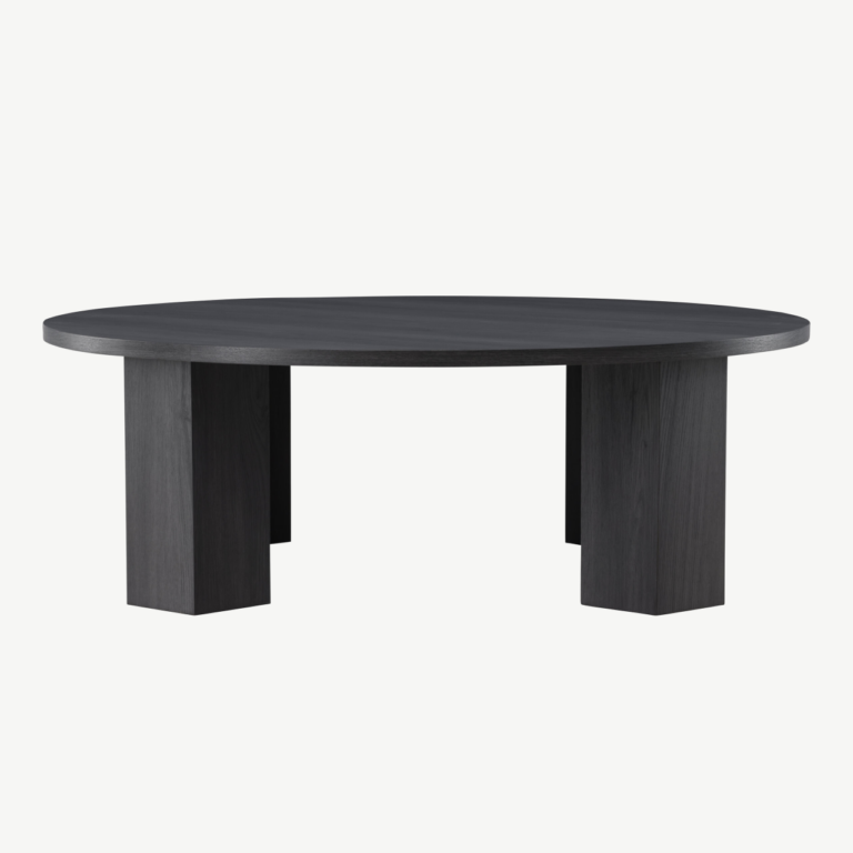 Ümmargune must MDF diivanilaud Juno (ø120 cm) - 62060-100