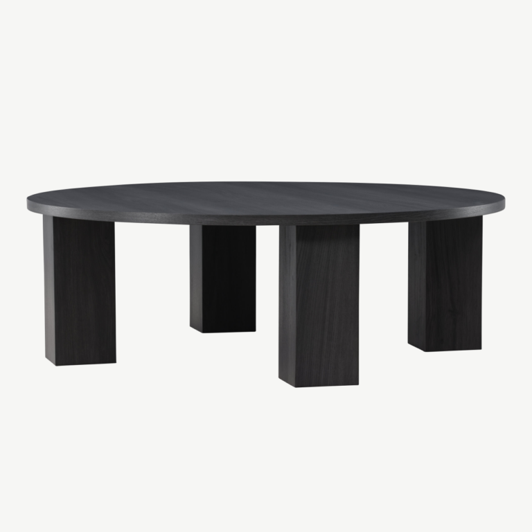 Ümmargune must MDF diivanilaud Juno (ø120 cm) - 62060-100