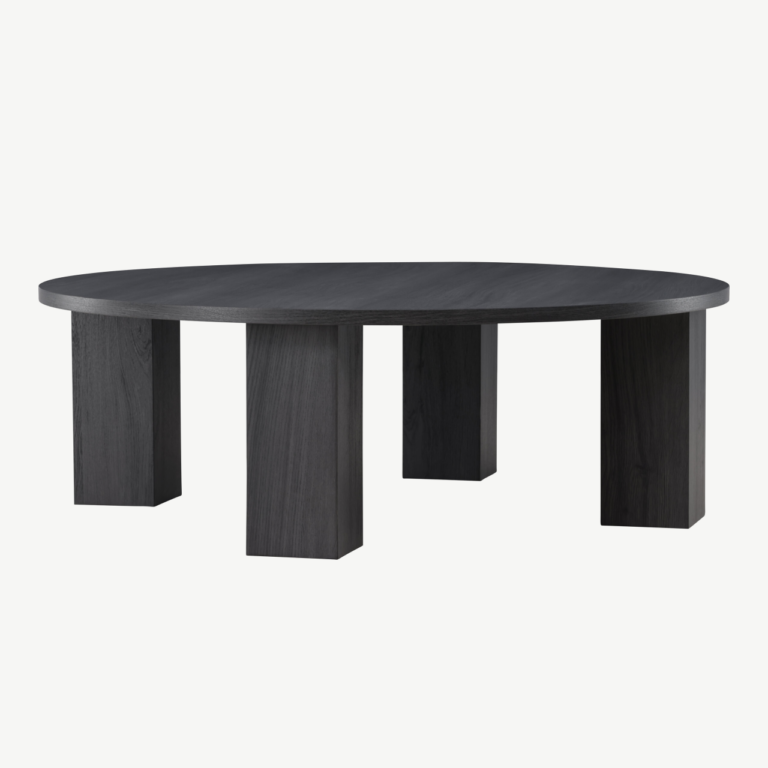 Ümmargune must MDF diivanilaud Juno (ø120 cm) - 62060-100