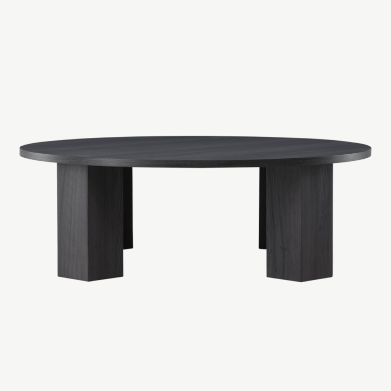 Ümmargune must MDF diivanilaud Juno (ø120 cm) - 62060-100