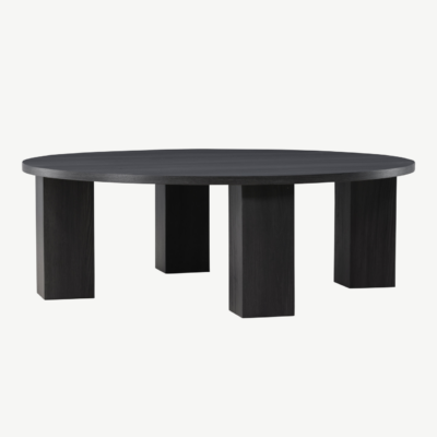 Ümmargune must MDF diivanilaud Juno (ø120 cm) - 62060-100