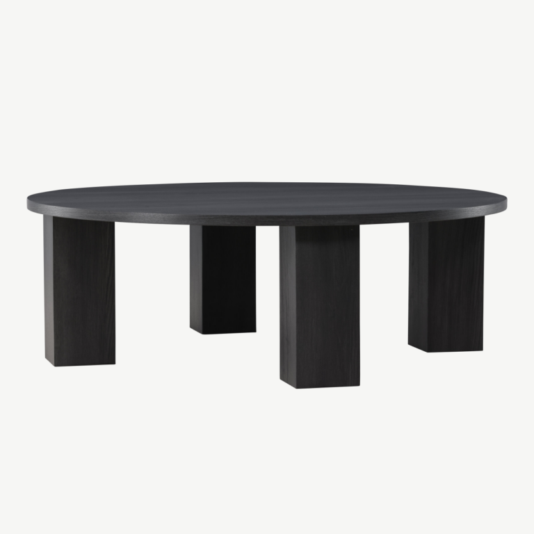 Ümmargune must MDF diivanilaud Juno (ø120 cm) - 62060-100
