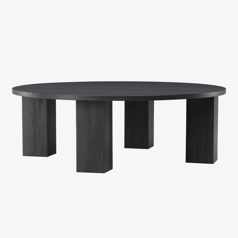 Ümmargune must MDF diivanilaud Juno (ø120 cm) - 62060-100