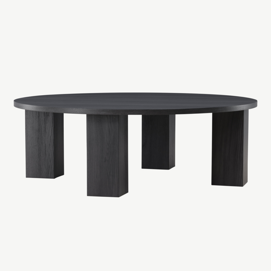 Ümmargune must MDF diivanilaud Juno (ø120 cm), 62060-100 – 6