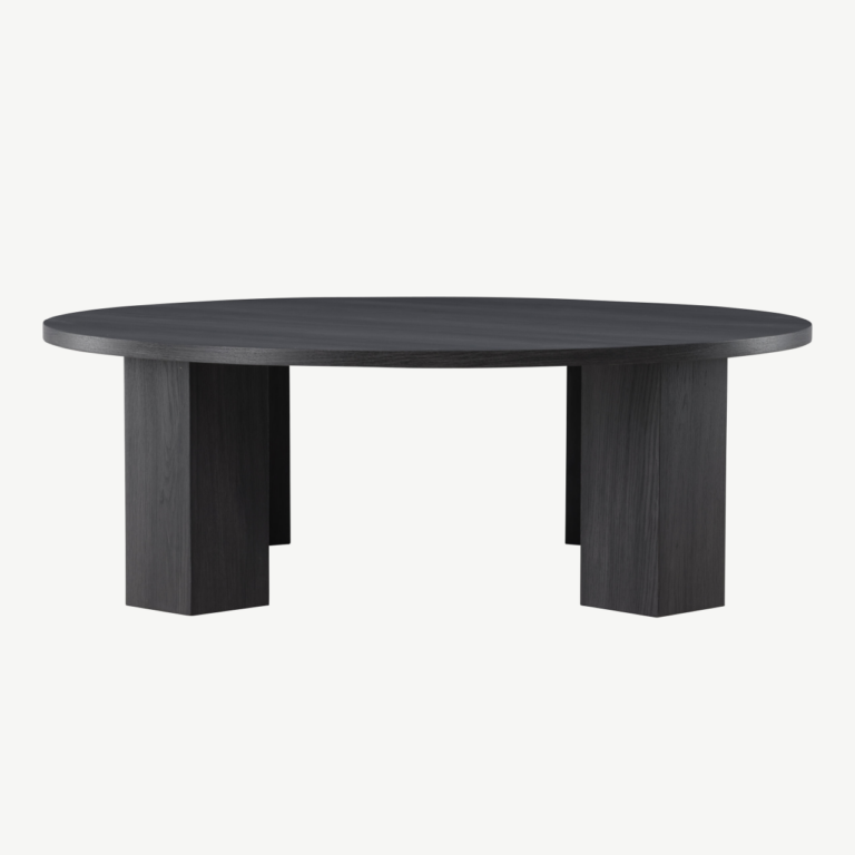 Ümmargune must MDF diivanilaud Juno (ø120 cm) - 62060-100