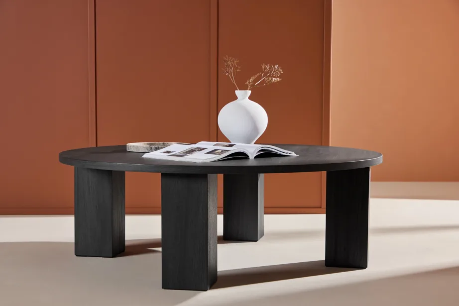 Ümmargune must MDF diivanilaud Juno (ø120 cm), 62060-100 – 8