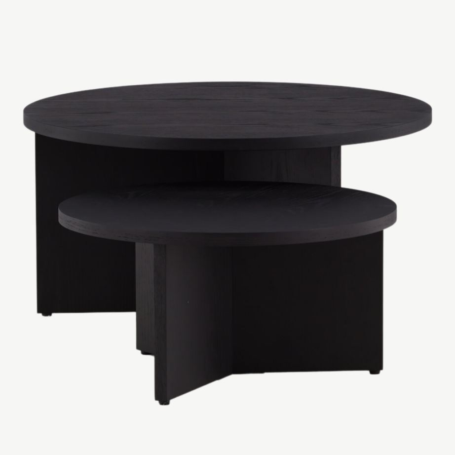 Ümmargune must diivanilauakomplekt Saltö (MDF, 2 suurust), GR23954 – 2