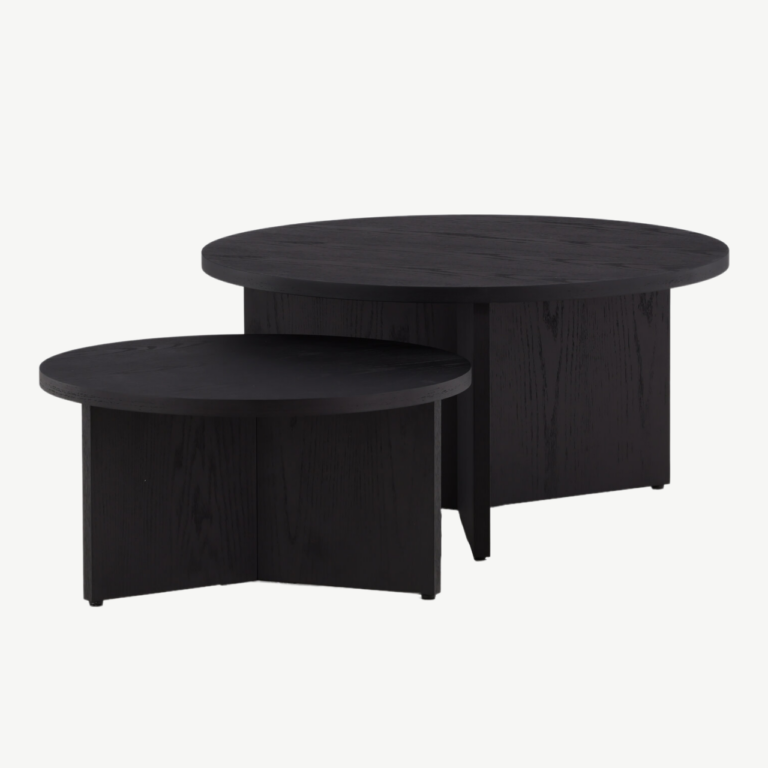 Ümmargune must diivanilauakomplekt Saltö (MDF, 2 suurust) - GR23954