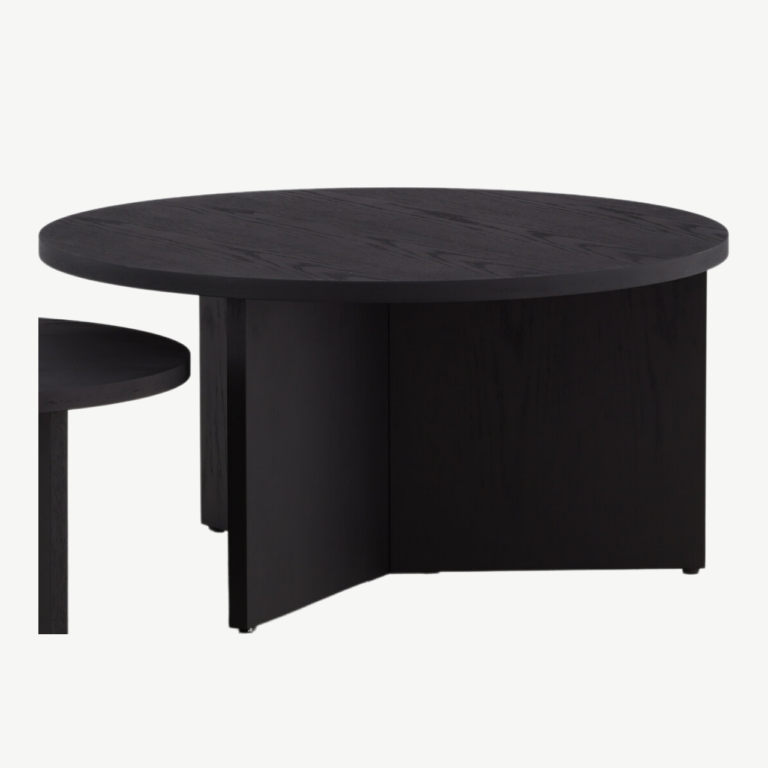 Ümmargune must diivanilauakomplekt Saltö (MDF, 2 suurust) - GR23954