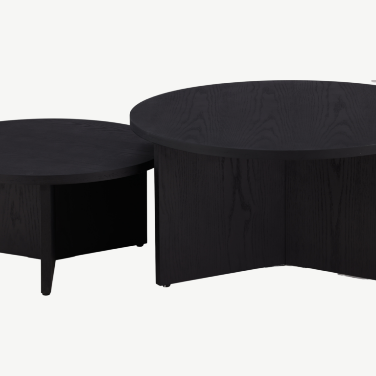 Ümmargune must diivanilauakomplekt Saltö (MDF, 2 suurust) - GR23954