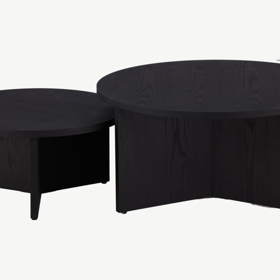 Ümmargune must diivanilauakomplekt Saltö (MDF, 2 suurust), GR23954 – 5