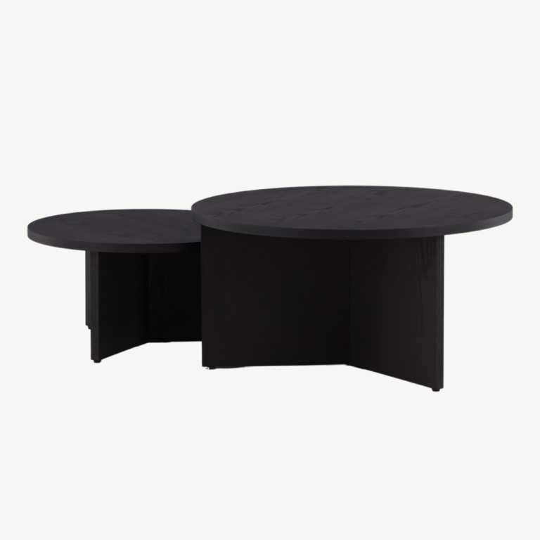 Ümmargune must diivanilauakomplekt Saltö (MDF, 2 suurust) - GR23954