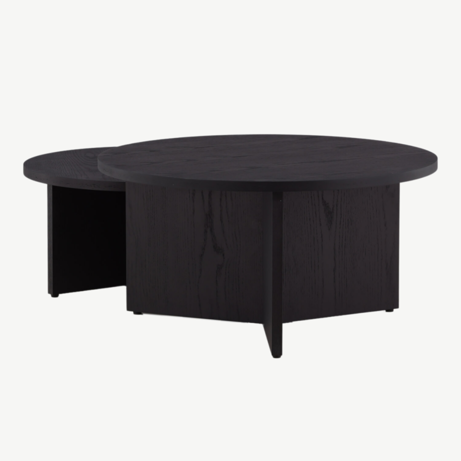 Ümmargune must diivanilauakomplekt Saltö (MDF, 2 suurust), GR23954 – 6