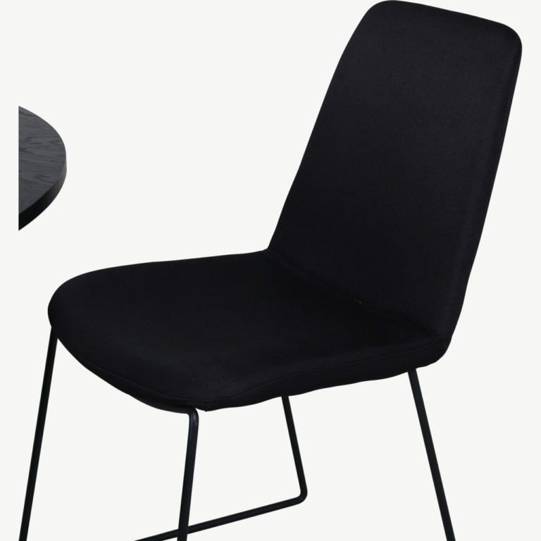 Ümmargune must söögilaud Bianca ja 4 Muce tooli (MDF, polüester) - GR22230