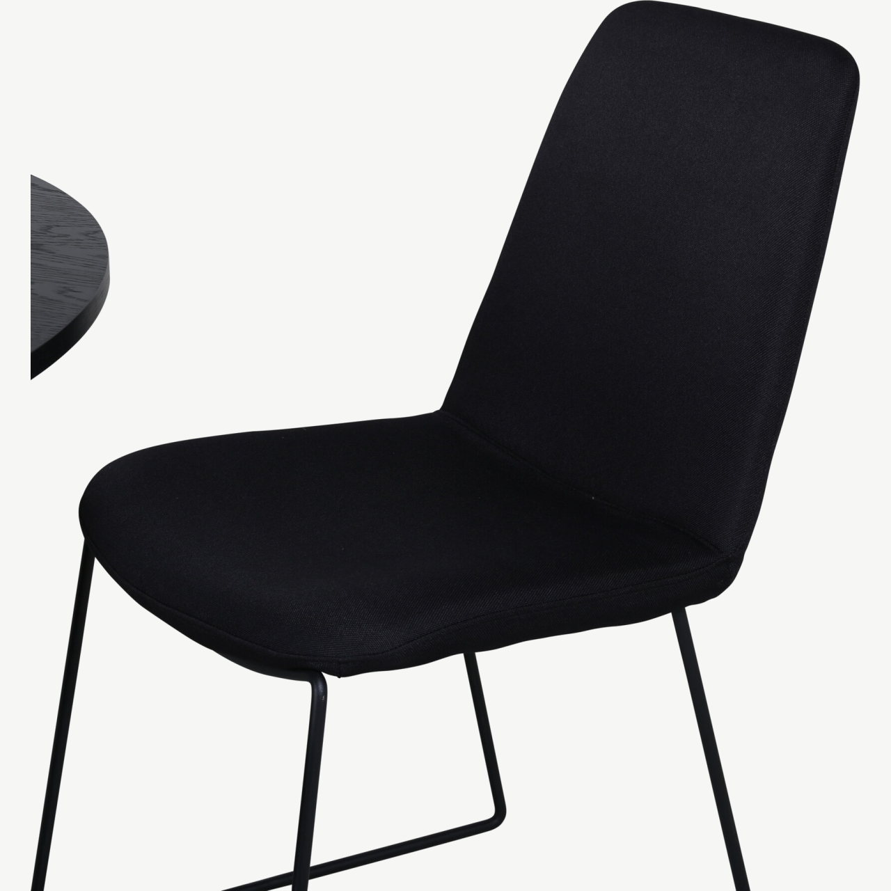 Ümmargune must söögilaud Bianca ja 4 Muce tooli (MDF, polüester) - GR22230