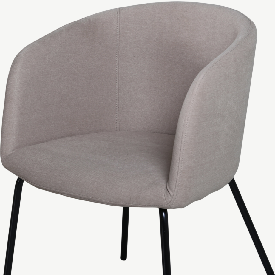 Ümmargune söögikomplekt Bianca – valge peitsiga laud ja beežid Berit toolid, GR22205 – 2