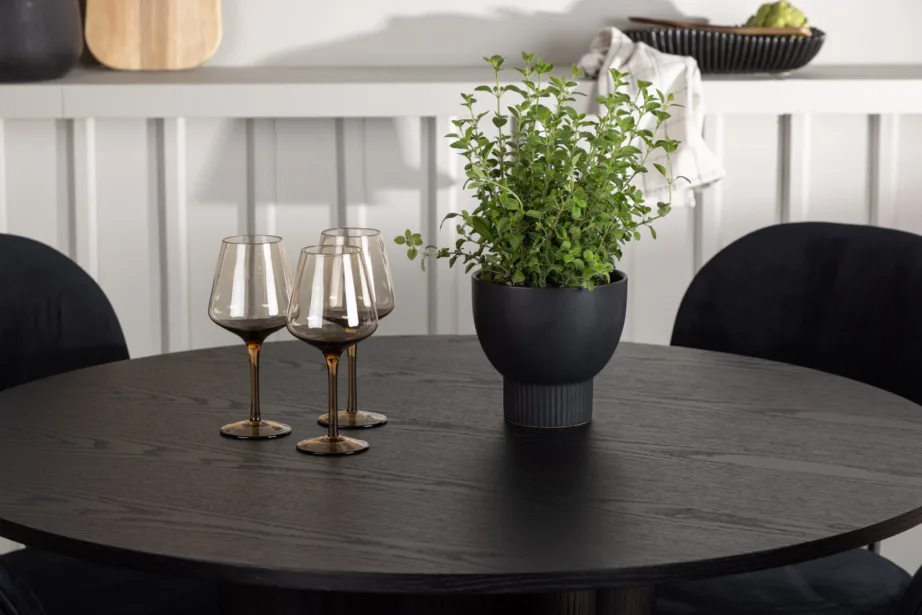 Ümmargune söögikomplekt Olivia musta spooniga laud ja Stella sametist tool, GR23836 – 6